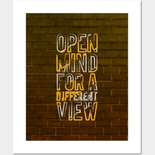 Typography Quote: Open Mind for a Different View V02 Posters and Art